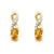 10K Yellow Gold 0.05TDW Diamond & Citrine November Birthstone Earring
