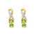 10K Yellow Gold August Oval-Cut Peridot Earrings 0.05 Carat (tdw) with Accent Diamonds
