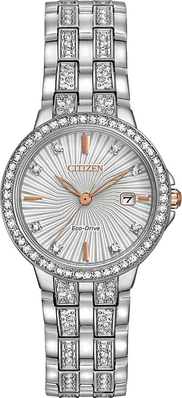 Citizen Silhouette Eco-Drive Crystal Womens Watch EW2340-58A