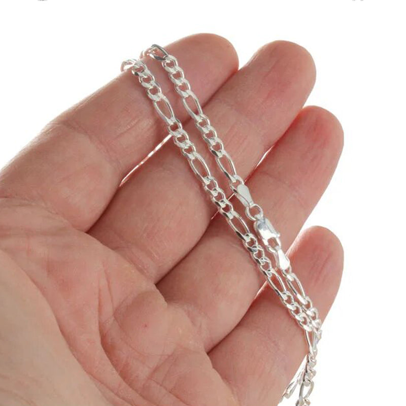 Sterling Silver 22&quot; 3.8mm Italian Figaro Link Chain