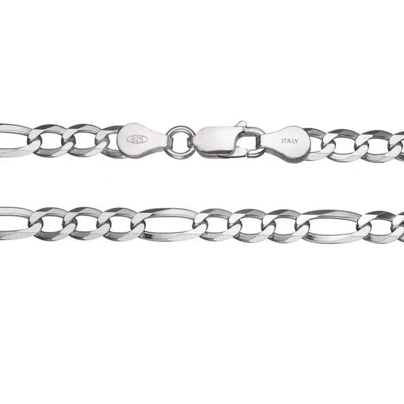 Sterling Silver 20" 4.3mm Italian Figaro Link Chain