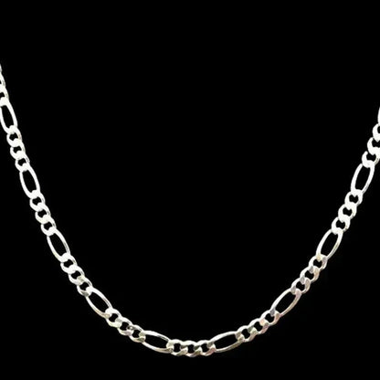 Sterling Silver 22" 4.3mm Italian Figaro Link Chain