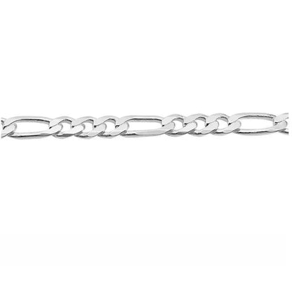 Sterling Silver 24" 6.8mm Italian Men's Figaro Link Chain