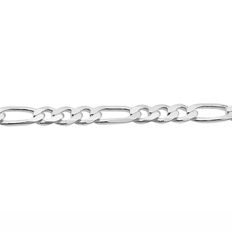 Sterling Silver 22&quot; 7.5mm Italian Men&#39;s Figaro Link Chain