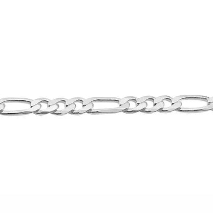 Sterling Silver 24" 7.5mm Italian Men's Figaro Link Chain