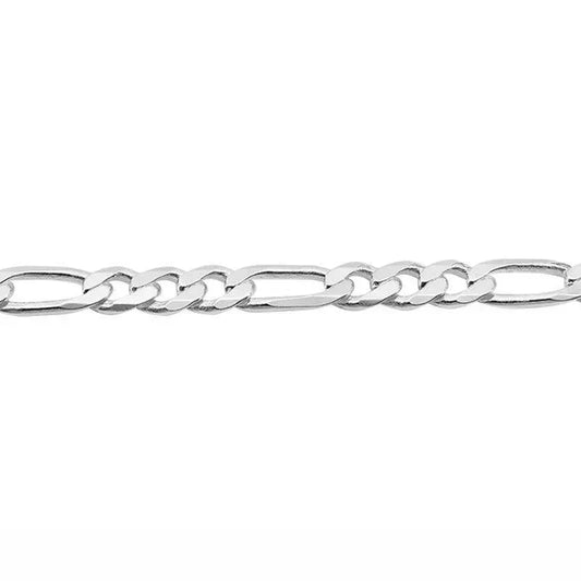 Sterling Silver 24" 7.5mm Italian Men's Figaro Link Chain