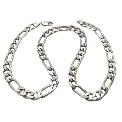 Sterling Silver 20" 7.5mm Italian Men's Figaro Link Chain