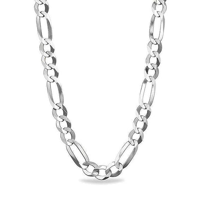 Sterling Silver 22" 7.5mm Italian Men's Figaro Link Chain