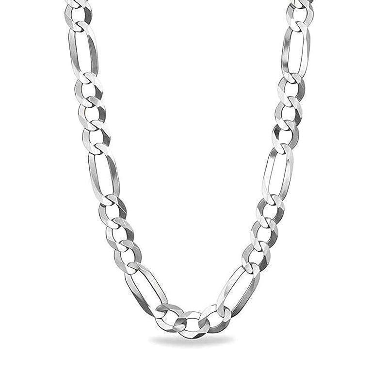 Sterling Silver 24" 7.5mm Italian Men's Figaro Link Chain