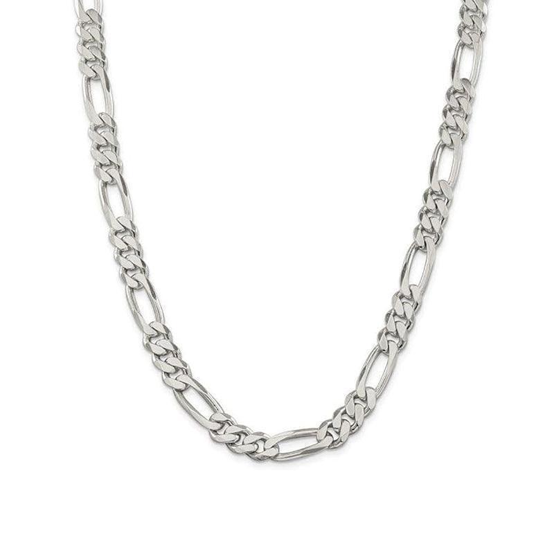 Sterling Silver 22" 9.2mm Italian Men's Figaro Link Chain