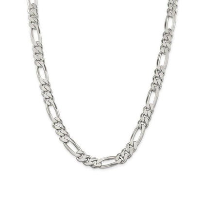 Sterling Silver 22" 9.2mm Italian Men's Figaro Link Chain
