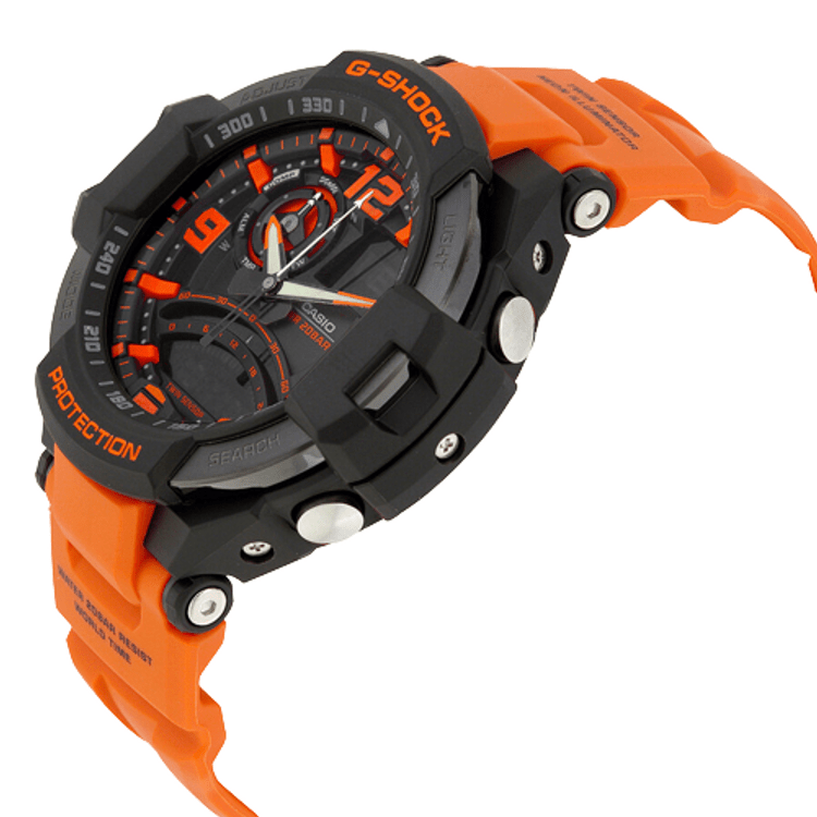 G-Shock G-Aviation Twin Sensor Black/Orange Men&#39;s Watch GA1000-4A