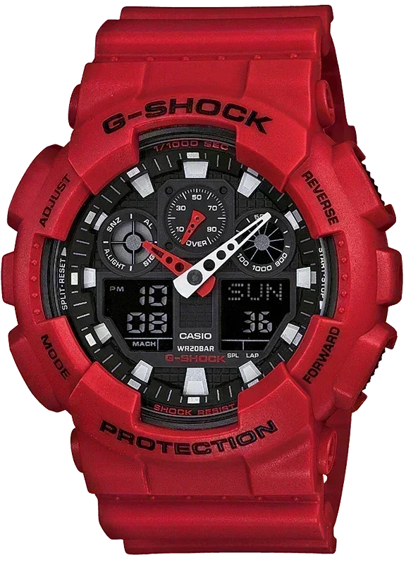 G-Shock X-Large series Red Men's Watch GA100B-4A