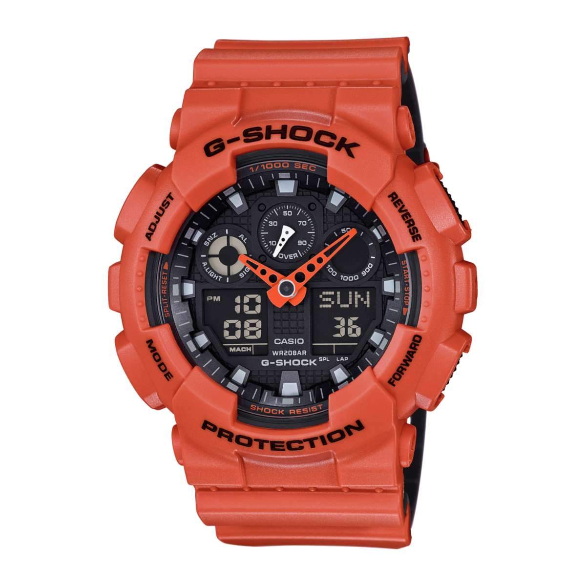 G Shock Orange Resin Multifunction Men s Watch GA100L 4A