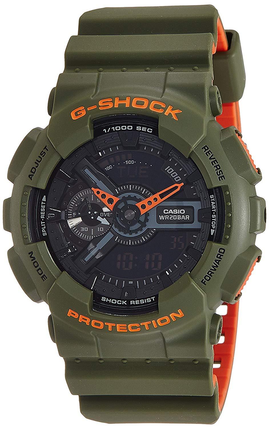 G-Shock Green Rubber Sport Men&#39;s Watch GA110LN-3A