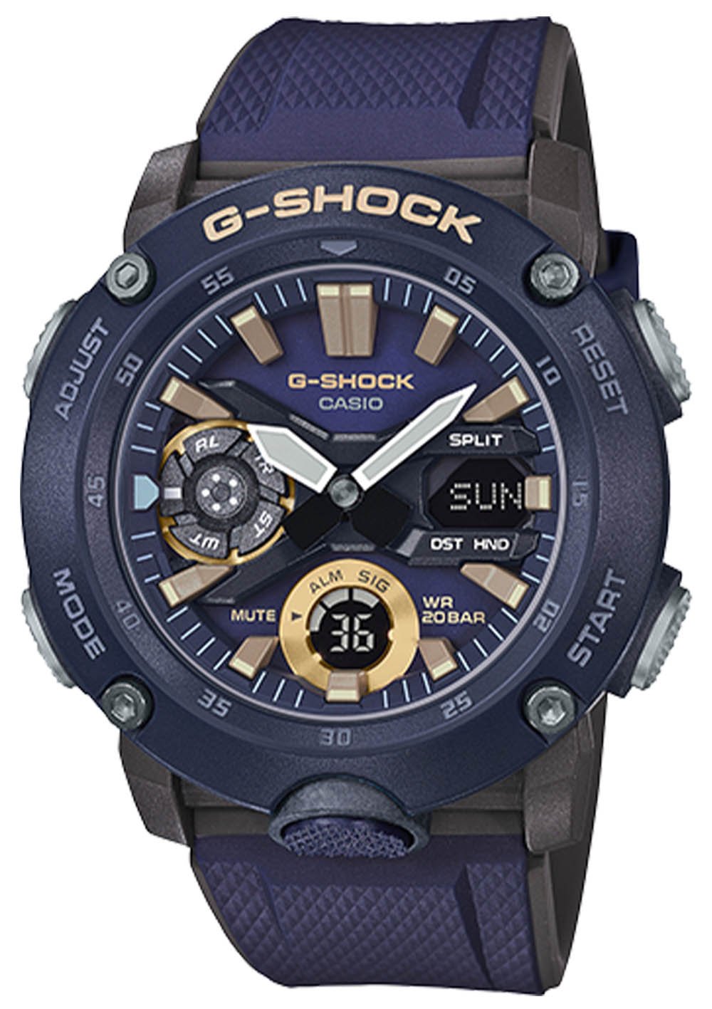 G-Shock Analog-Digital Carbon Core Guard Navy Resin Band Men&#39;s Watch GA2000-2A