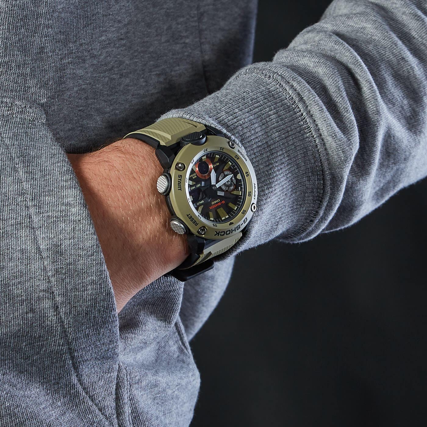 G-Shock Analog-Digital Carbon Core Guard Beige Resin Band Men's Watch GA2000-5A