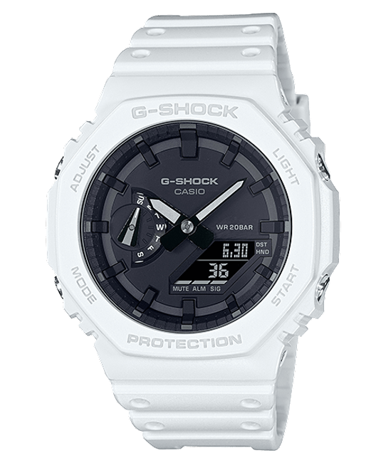 G-Shock Analog Digital White Resin Strap Men&#39;s Watch GA2100-7A