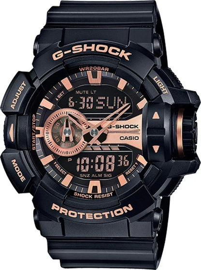 G-Shock Black and Rose Gold-Tone Dial Resin Men's Watch GA400GB-1A4