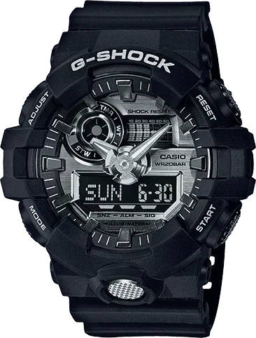 G-Shock Black and Silver-Tone Resin Men's Watch GA710-1A