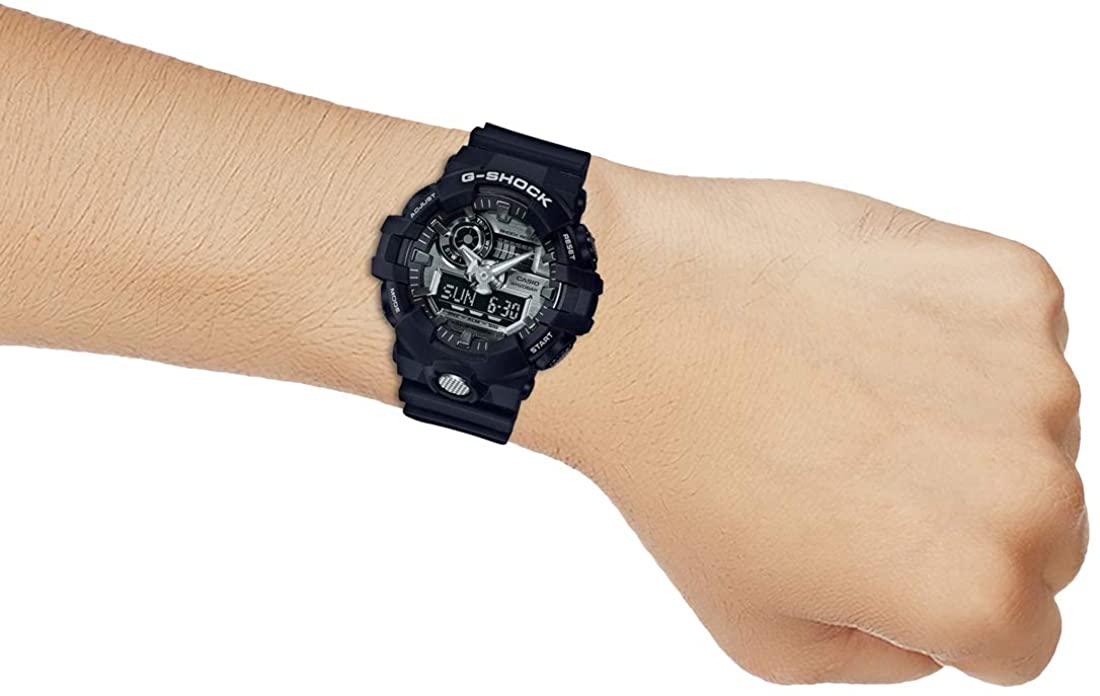 G-Shock Black and Silver-Tone Resin Men&#39;s Watch GA710-1A