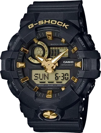 G-Shock Classic Black and Gold Men's Watch GA710B-1A9