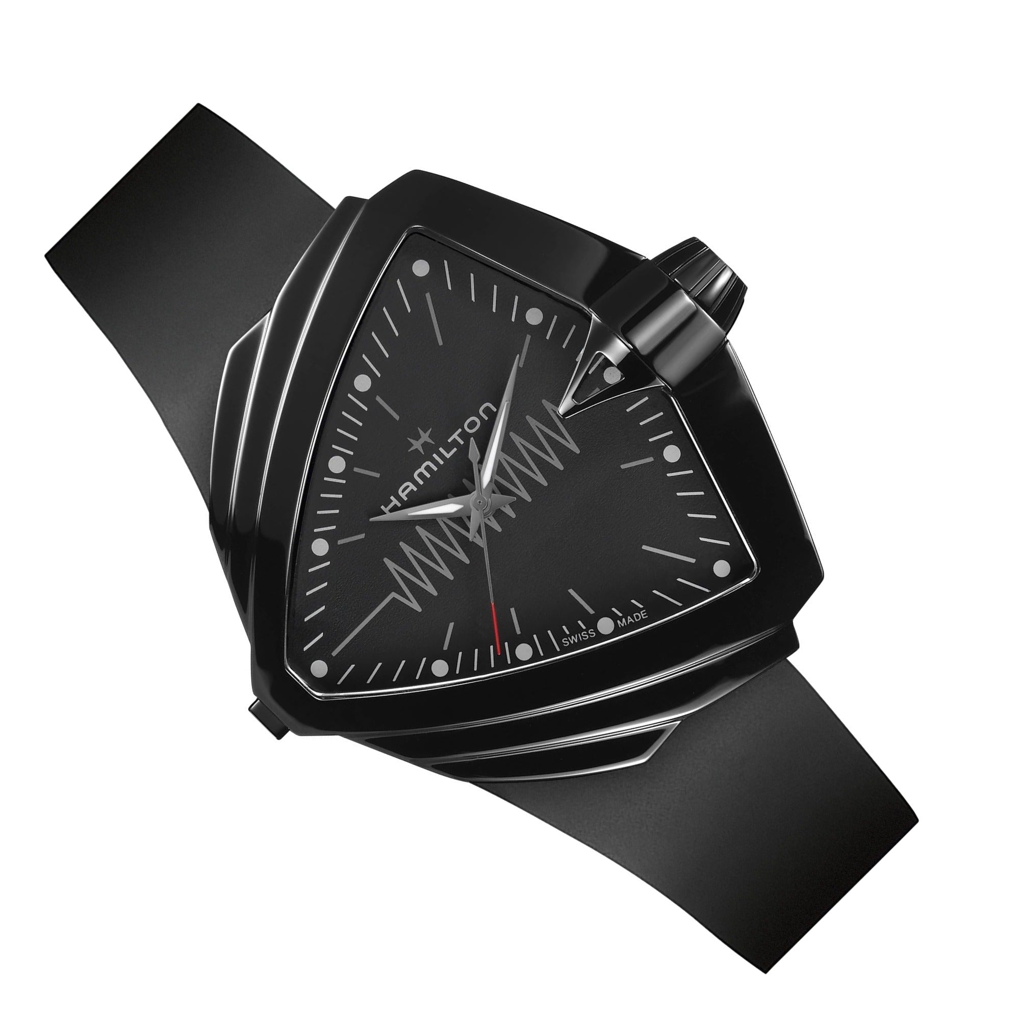 NEW HAMILTON VENTURA XXL BRIGHT BLACK PVD STAINLESS STEEL CASE