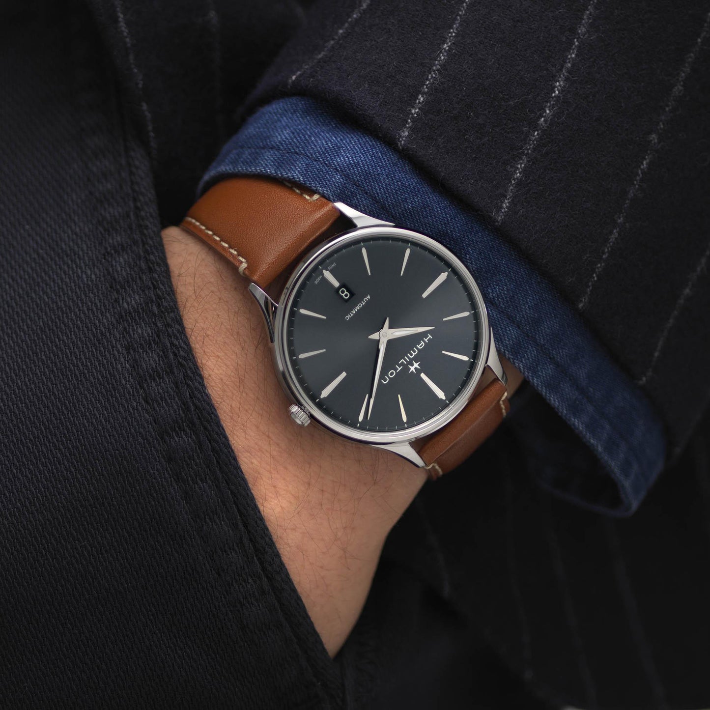 Hamilton Jazzmaster Thinline Automatic Mens Watch H38525541