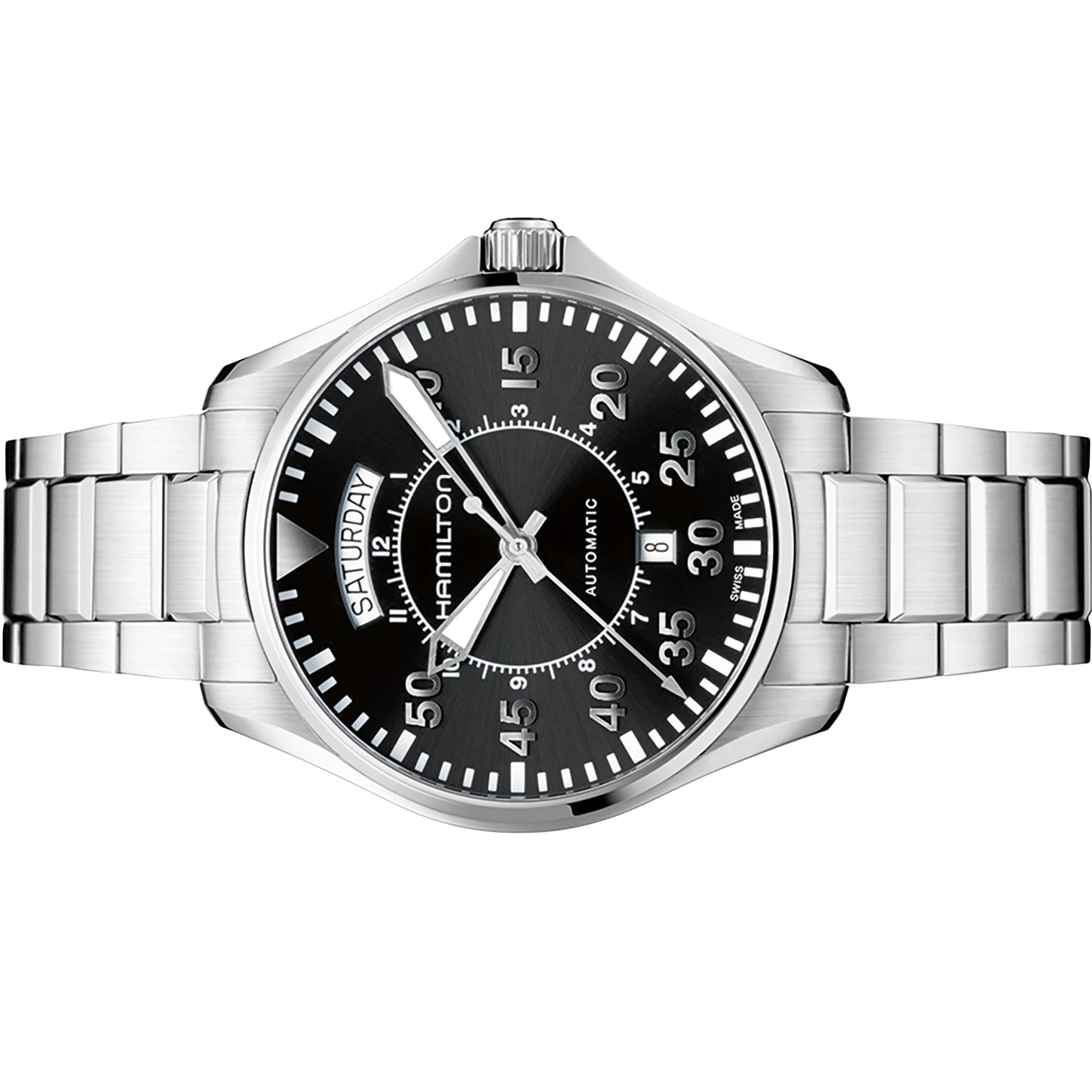 Hamilton khaki pilot best sale day date automatic h64615135