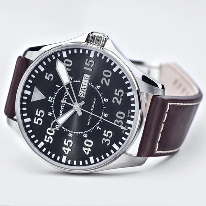 Hamilton Khaki Aviation Pilot Day Date Automatic Mens Watch H64715535