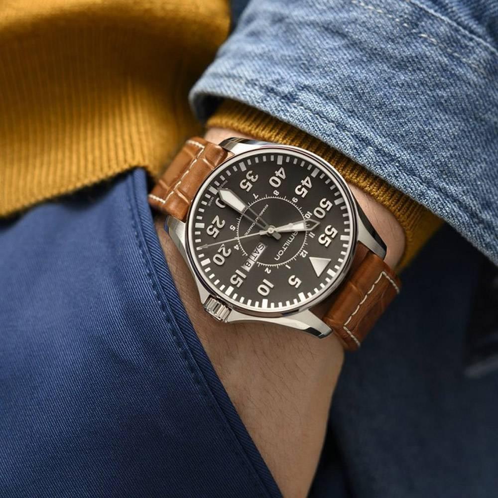 Hamilton Khaki Aviation Pilot Day Date Automatic Mens Watch H64715885