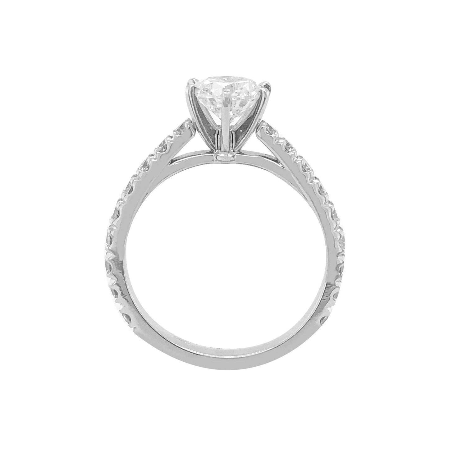 14k White Gold 1.54TDW Canadian Diamond Solitaire Ring With Classic Setting