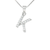 Sterling Silver Cubic Zirconia Initial Letter K Pendant