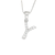 Sterling Silver CZ Initial Letter Y Pendant