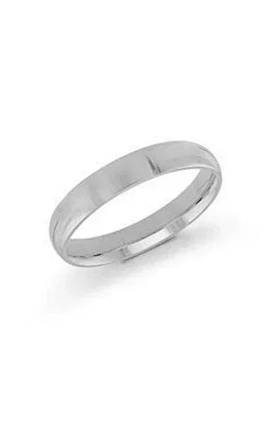 Platinum 4mm high polish rounded dome light comfort fit wedding band