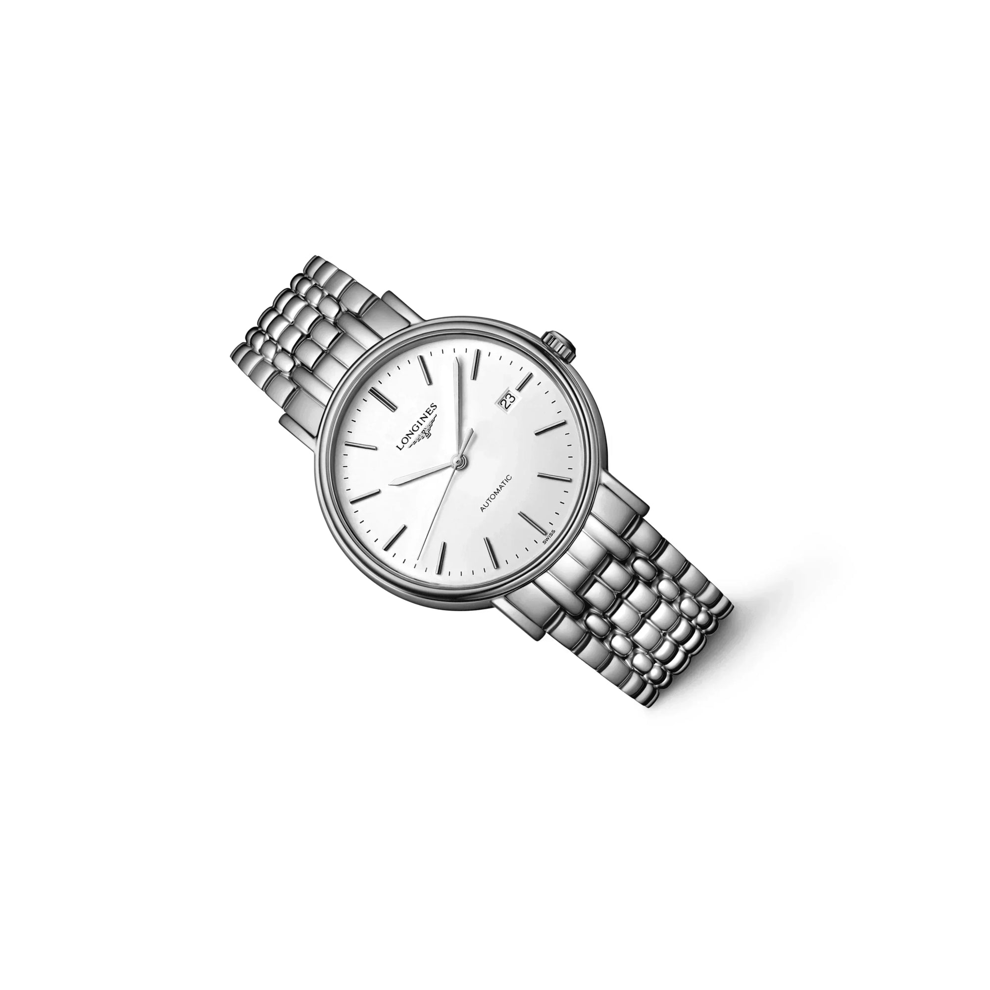 Longines presence automatic hot sale white dial men's watch