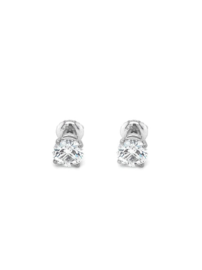 1.42CT Lab Grown Diamond 14K White Gold Solitaire Stud Earrings