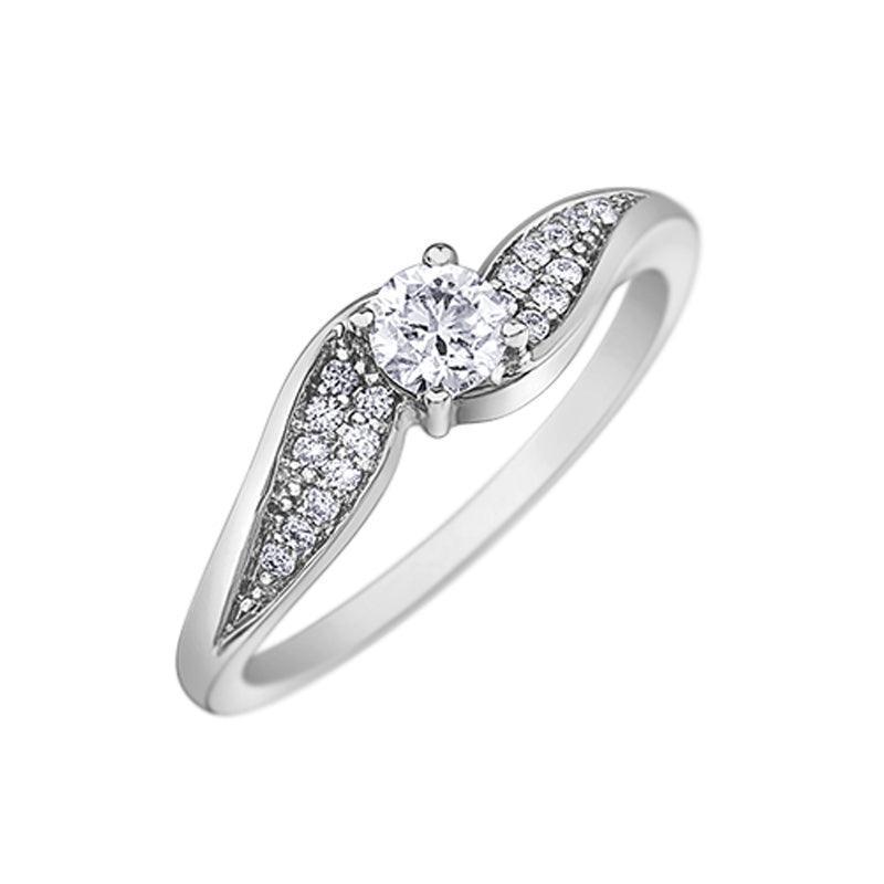 10K White Gold 0.27TDW Canadian Diamond Engagement Ring