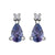Diamond Infinity Teardrop and Tanzanite Gemstone Earrings in 10K White Gold