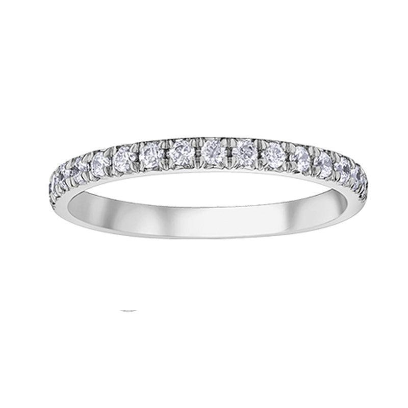 14K White Gold 0.33TDW Diamond Claw Set Wedding Band