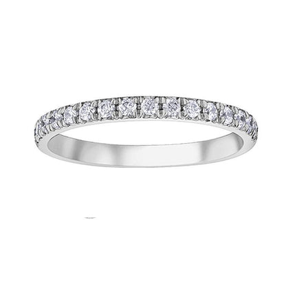 14K White Gold 0.33TDW Diamond Claw Set Wedding Band