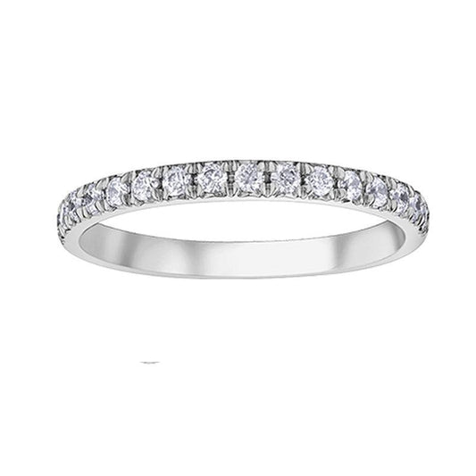 14K White Gold 0.33TDW Diamond Claw Set Wedding Band