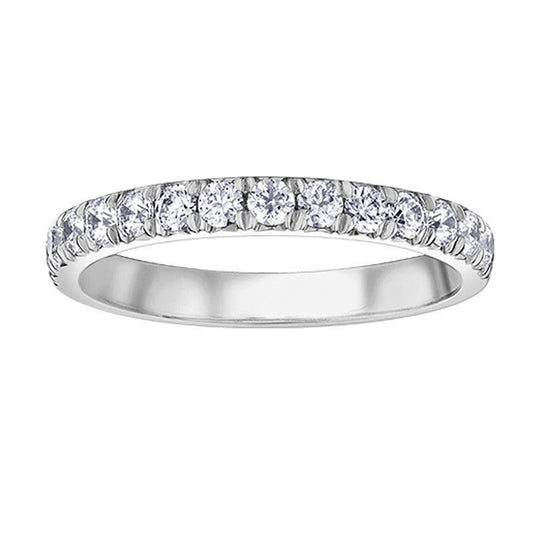 14K White Gold 0.50TDW Diamond Claw Set Wedding Band