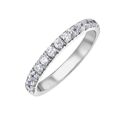 14K White Gold 0.50TDW Diamond Claw Set Wedding Band