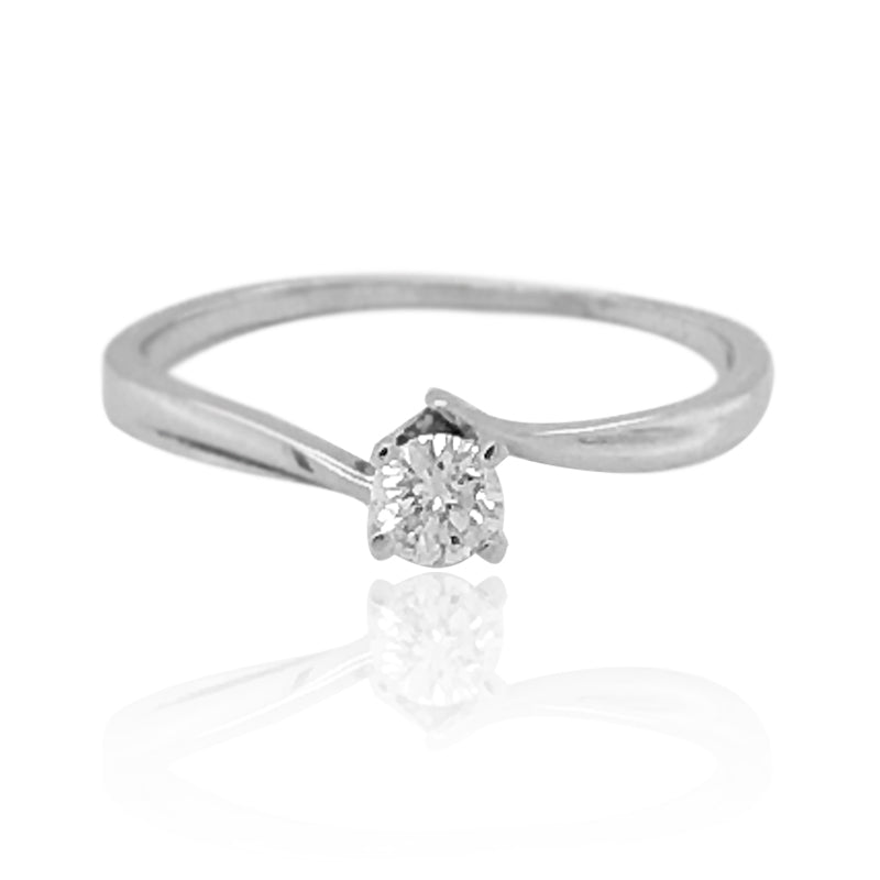 10k White Gold 0.20CT Diamond Solitaire Engagement Ring