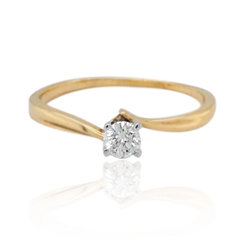 10K Yellow Gold 0.20CT Diamond Solitaire Engagement Ring