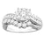 14K White Gold 1.00TDW Diamond Illusion Imperial Style Engagement Ring