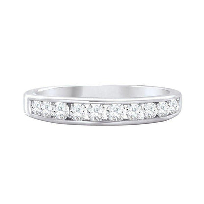 10 Karat White Gold 0.50TDW Diamond Channel Set Semi Eternity Wedding Band