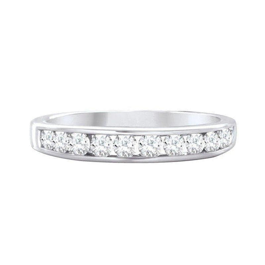 10 Karat White Gold 0.50TDW Diamond Channel Set Semi Eternity Wedding Band