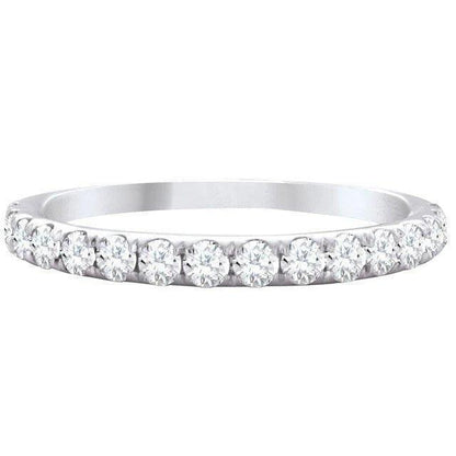 14K White Gold 0.50TDW Diamond Claw Set Semi Eternity Band